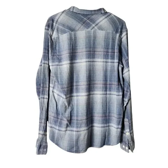 Patagonia Button Front Shirt Mens Medium Blue Plaid Long Sleeve Organic Cotton - Picture 3 of 7